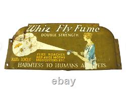 1920's Whiz Fly Fume Metal Store Display Sign! RARE