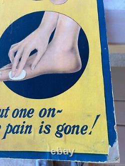 1925 Vintage Dr Scholls Large Foot Drug Store Window Display Sign 42x17