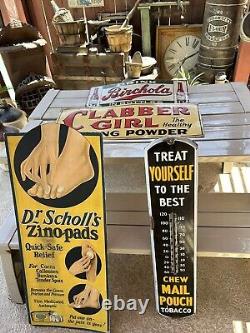 1925 Vintage Dr Scholls Large Foot Drug Store Window Display Sign 42x17