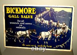 1930's Bickmore Gall Salve- Store Display Sign- Horses Vintage Vet-animal-34