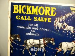 1930's Bickmore Gall Salve- Store Display Sign- Horses Vintage Vet-animal-34