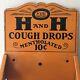 1930's H & H COUGH DROPS METAL STORE DISPLAY SIGN