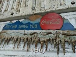 1930's Kay Display Coca Cola Sign wood medal ice sickle's store front oak ridge