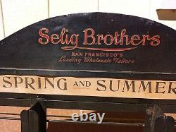 1930s Selig Brothers Tailors San Francisco apparel store display rack sign