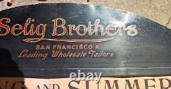 1930s Selig Brothers Tailors San Francisco apparel store display rack sign