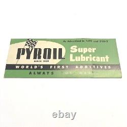 1940's 50's 60's PYROIL SUPER LUBE SIGN CARDBOARD STORE DISPLAY 13x5 GREEN OIL