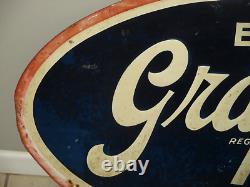 1940's-vintage Sign-grapette Soda Embossed Metal Store Display Oval-org 48