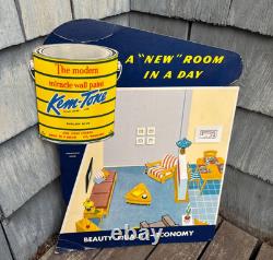 1940s KEM-TONE PAINT Easel-Back Cardboard Store Display Sign