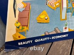 1940s KEM-TONE PAINT Easel-Back Cardboard Store Display Sign