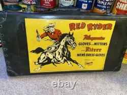 1940s Red Ryder Gloves Store Display Sign Original BB Gun Antique Old Gas Oil