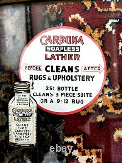 1940s Uniquely Framed Store Display Ad for Carbona Soapless Lather 13x11