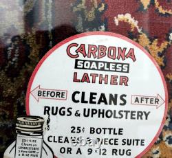 1940s Uniquely Framed Store Display Ad for Carbona Soapless Lather 13x11