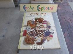 1950-1960s Candy Cupboard Chocolates Sign & Store Display