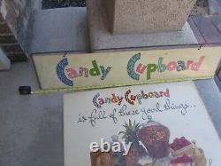 1950-1960s Candy Cupboard Chocolates Sign & Store Display