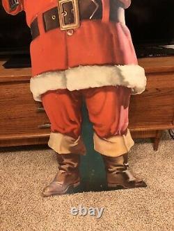 1950 Coca Cola Coke Christmas Santa Clause Cardboard Stand Up Store Sign Display