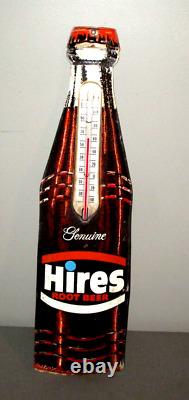 1950- Hires Root Beer Bottle Vertical Sign Thermometer-org- Store Display 28.5