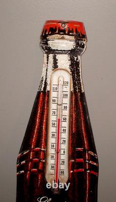 1950- Hires Root Beer Bottle Vertical Sign Thermometer-org- Store Display 28.5