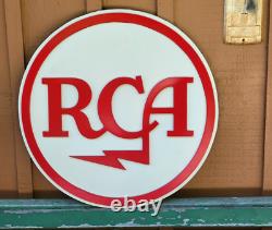 1950's RCA Radio/TV Plastic SIGN vintage 24 Round Store Display Electronics