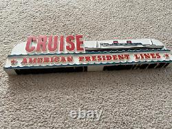 1950s American President Cruise Lines Chalk 14 1/2 Advertising Travel Sign