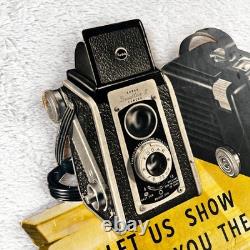 1950s Kodak Brownie Hawkeye Camera Vintage Advertising Sign 20 Cardboard Easel