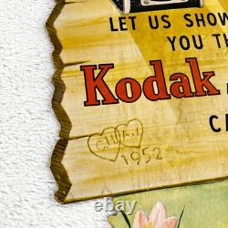 1950s Kodak Brownie Hawkeye Camera Vintage Advertising Sign 20 Cardboard Easel