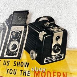 1950s Kodak Brownie Hawkeye Camera Vintage Advertising Sign 20 Cardboard Easel