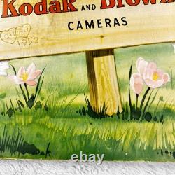 1950s Kodak Brownie Hawkeye Camera Vintage Advertising Sign 20 Cardboard Easel