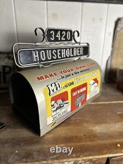 1950s Mailbox RARE Hardware Store Display Sign Advertisement Home Cut Away