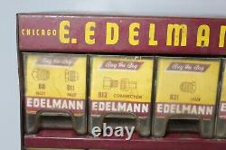 1950s Vintage E. Edelmann Advertising Parts Cabinet Store Display FULL CONTENTS