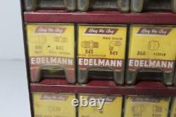 1950s Vintage E. Edelmann Advertising Parts Cabinet Store Display FULL CONTENTS