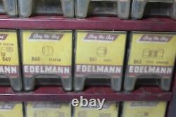 1950s Vintage E. Edelmann Advertising Parts Cabinet Store Display FULL CONTENTS