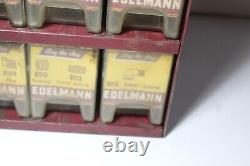 1950s Vintage E. Edelmann Advertising Parts Cabinet Store Display FULL CONTENTS