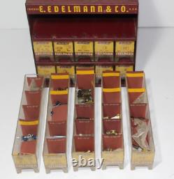 1950s Vintage E. Edelmann Advertising Parts Cabinet Store Display FULL CONTENTS