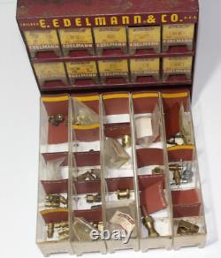 1950s Vintage E. Edelmann Advertising Parts Cabinet Store Display FULL CONTENTS