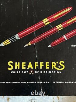 1952 Shaffer's Ink Pen Store Display Sign Counter Advertisment 14x10.5 VTG