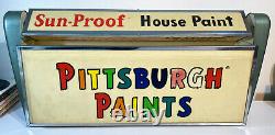 1956 PITTSBURGH PAINTS ROTATING LIGHT-UP Advertising Store Display SIGN Works