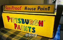 1956 PITTSBURGH PAINTS ROTATING LIGHT-UP Advertising Store Display SIGN Works