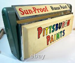 1956 PITTSBURGH PAINTS ROTATING LIGHT-UP Advertising Store Display SIGN Works