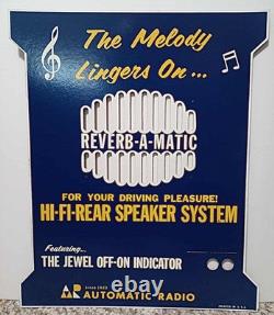 1960's Car Audio Reverb-A-Matic Hi Fi Speaker System Store Display Sign