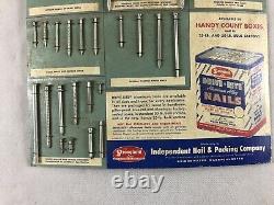 1960's Drive-Rite Aluminum Nail Hardware Store Nail Chart Display Sign