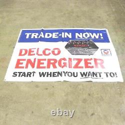 1960's GM DELCO BATTERY SIGN BANNER DISPLAY KIT UNHUNG NOS OPEN BOX VINTAGE KIT