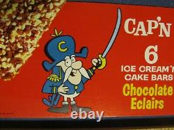 1960s CAP'N CRUNCH Ice Cream'N Cake Bars Store Display Sign, NOS, Vintage