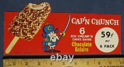 1960s CAP'N CRUNCH Ice Cream'N Cake Bars Store Display Sign, NOS, Vintage