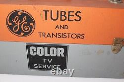 1960s Vintage General Electric Tubes & Transistors Color TV Service Cabinet FULL