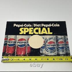 1970's Pepsi Light Diet Pepsi Store Promotional Marketing Display Sign Poster