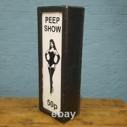 1970s Soho UK Peep Show illuminated sign