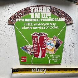 1981 Topps Coke Baseball Promo Store Display Sign. RARE Nolan Ryan 2 Sided