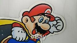 1983-2002 VTG Mario Nintendo Super Mario World Retail Store Display Sign Plastic