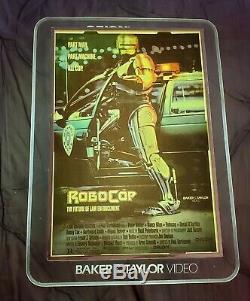 1987 ROBOCOP Vintage BAKER & TAYLOR MOVIE VIDEO STORE Light Up DISPLAY SIGN