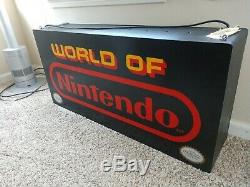1989 Vintage World Of Nintendo Fiber Optic Sign 36x17x8 two sided Amazing